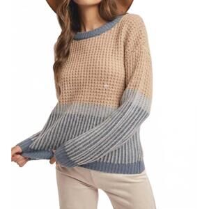 NEW HEM & THREAD colorblock sweater in beige